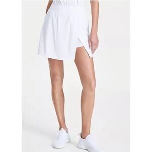 Ideology Womens Side Slit Skort Tennis Activewear White XS Workout Gym Pull-on